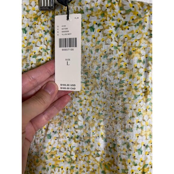 Anthropologie Sabina Musayev Fitted Yellow Floral Print Mini Skirt Size Large - Picture 11 of 12